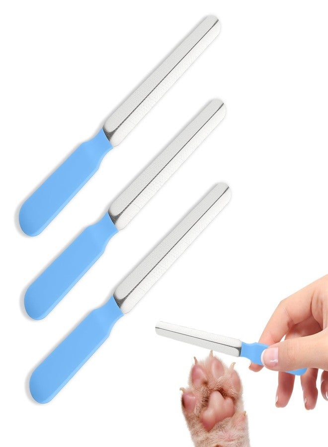 Qulkws Small Dog Nail File Set, 3Pcs Professional Nail Grooming Tool, Metal Emery Boards, Pet Filer for Small Dog, Cat and Kitten, Smoothing Rough Edges of Pet’s Nails, Remove Burs（5.5inch, Blue） - Image 1